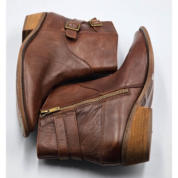 Lucky Brand Women's Brown Leather Caelyn Buckle Accents Ankle Bootie Sz 11 2972 - Picture 7 of 16